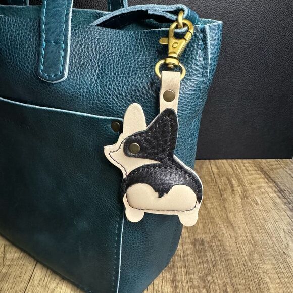Portland Leather Handbags - PEBBLED BLACK Leather Purse Charm FAST SHIP Portland Leather Dog Lover CHESTER